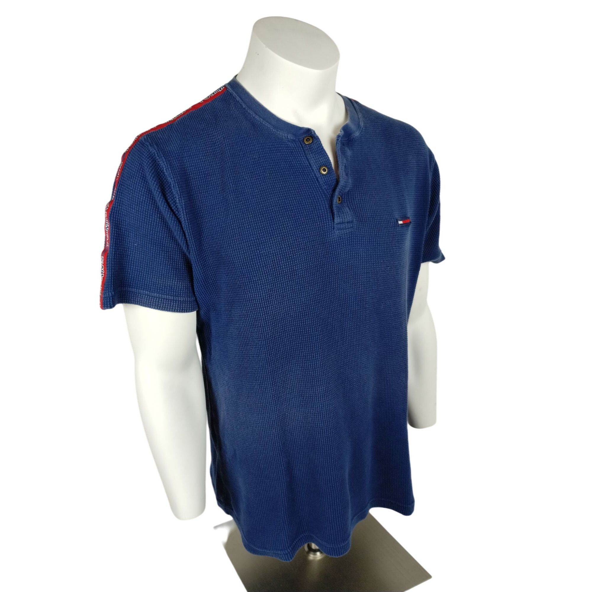Tommy Jeans Vintage Tommy Jeans Mens Large Waffle Knit Henley T-shirt Te Size US L / EU 52-54 / 3 - 6 Thumbnail