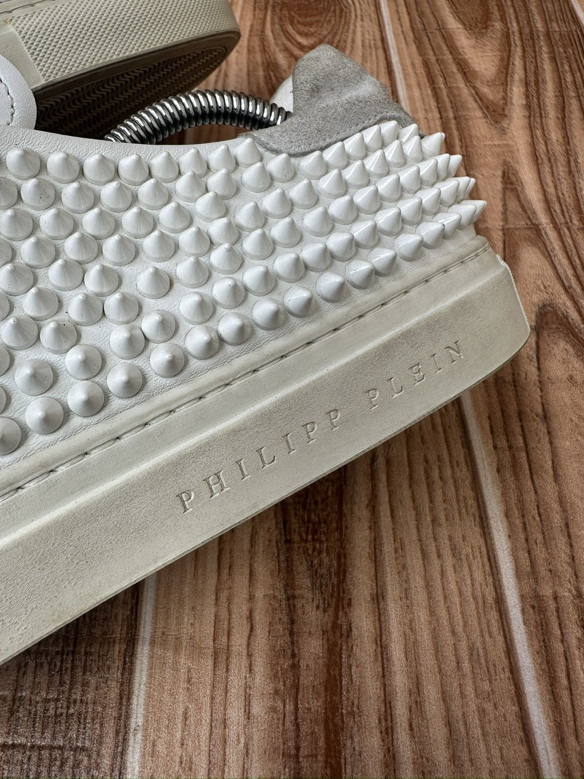 Philipp Plein Philipp Plein 78 Studded Spiked White Low Top Trainers Size US 9 / EU 42 - 8 Thumbnail
