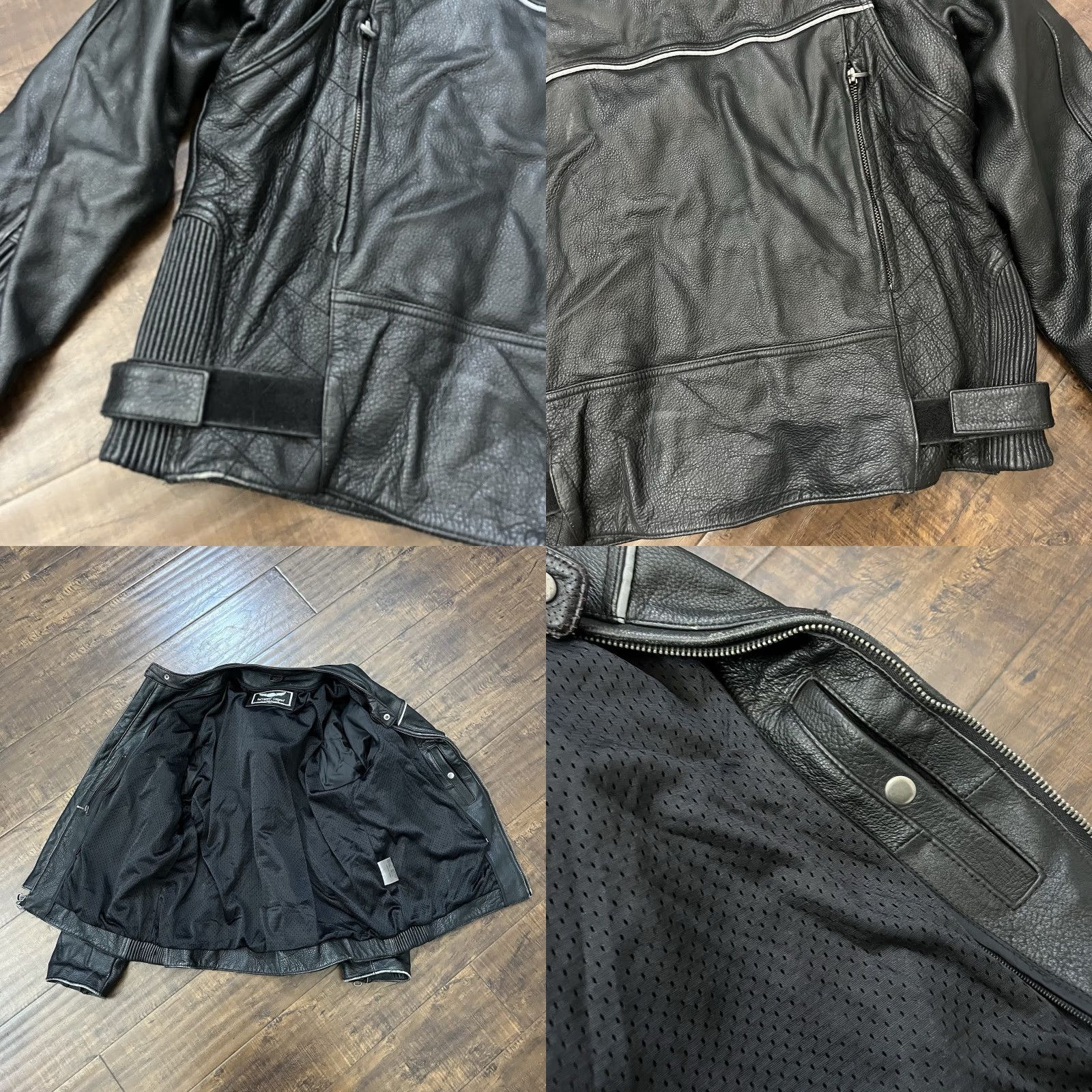 Vintage VINTAGE Street Legal Leather Jacket - Motorcycle Biker Cafe Racer Full Zip, Mens XL, Black, Classic Style Size US XL / EU 56 / 4 - 8 Thumbnail