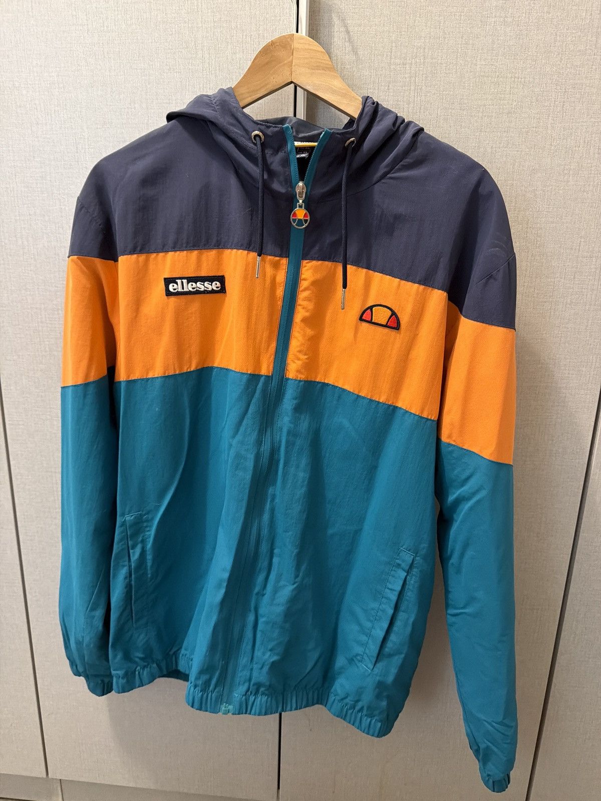 Ellesse ellesse Colorblock Hooded Windbreaker – Teal/Orange/Navy Size US XL / EU 56 / 4 - 1 Thumbnail