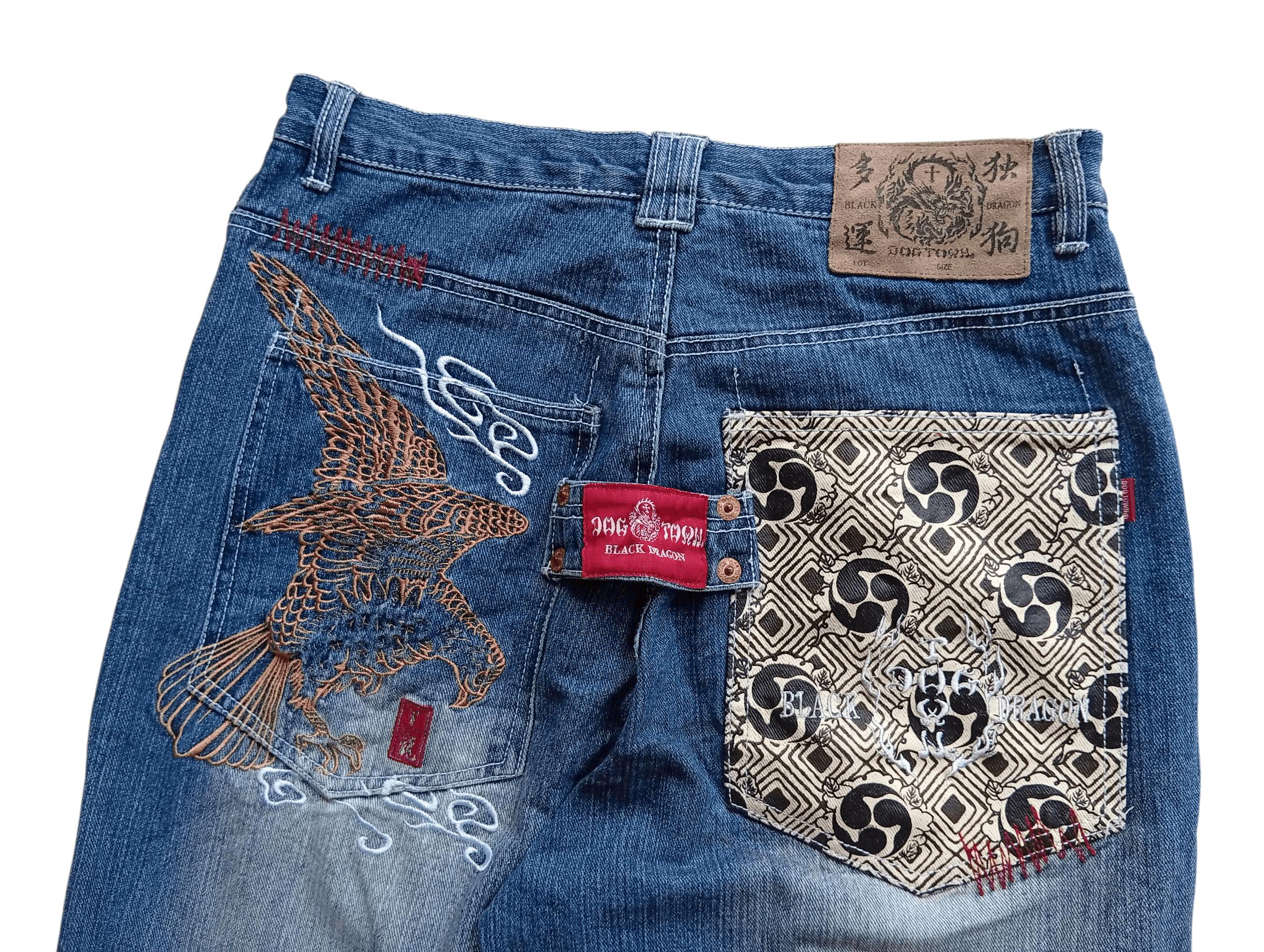 Dogtown Dogtown black dragon embroidered eagle baggy jeans Size US 31 - 3 Thumbnail