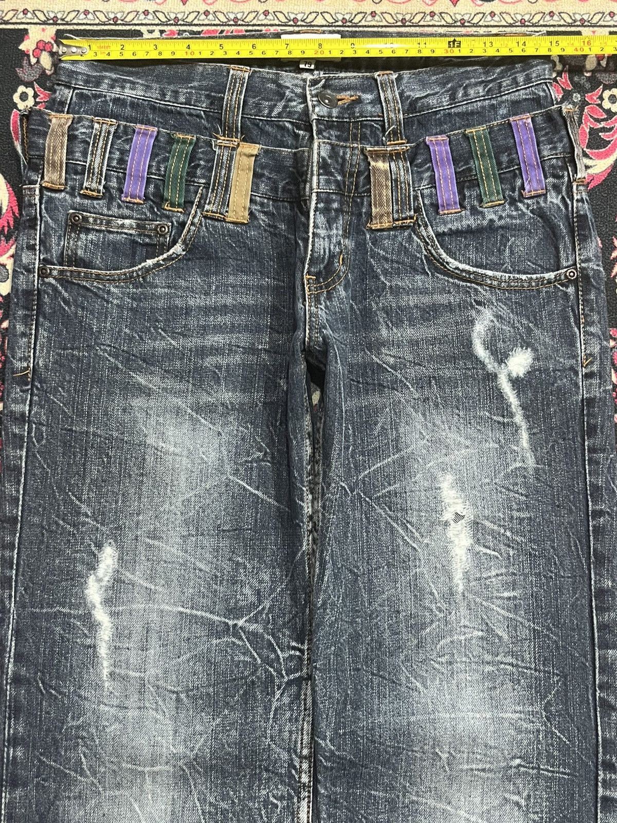 Hysteric Glamour Vintage Nylaus Double Waisted Distressed Clawmark Jeans Size US 29 - 11 Thumbnail
