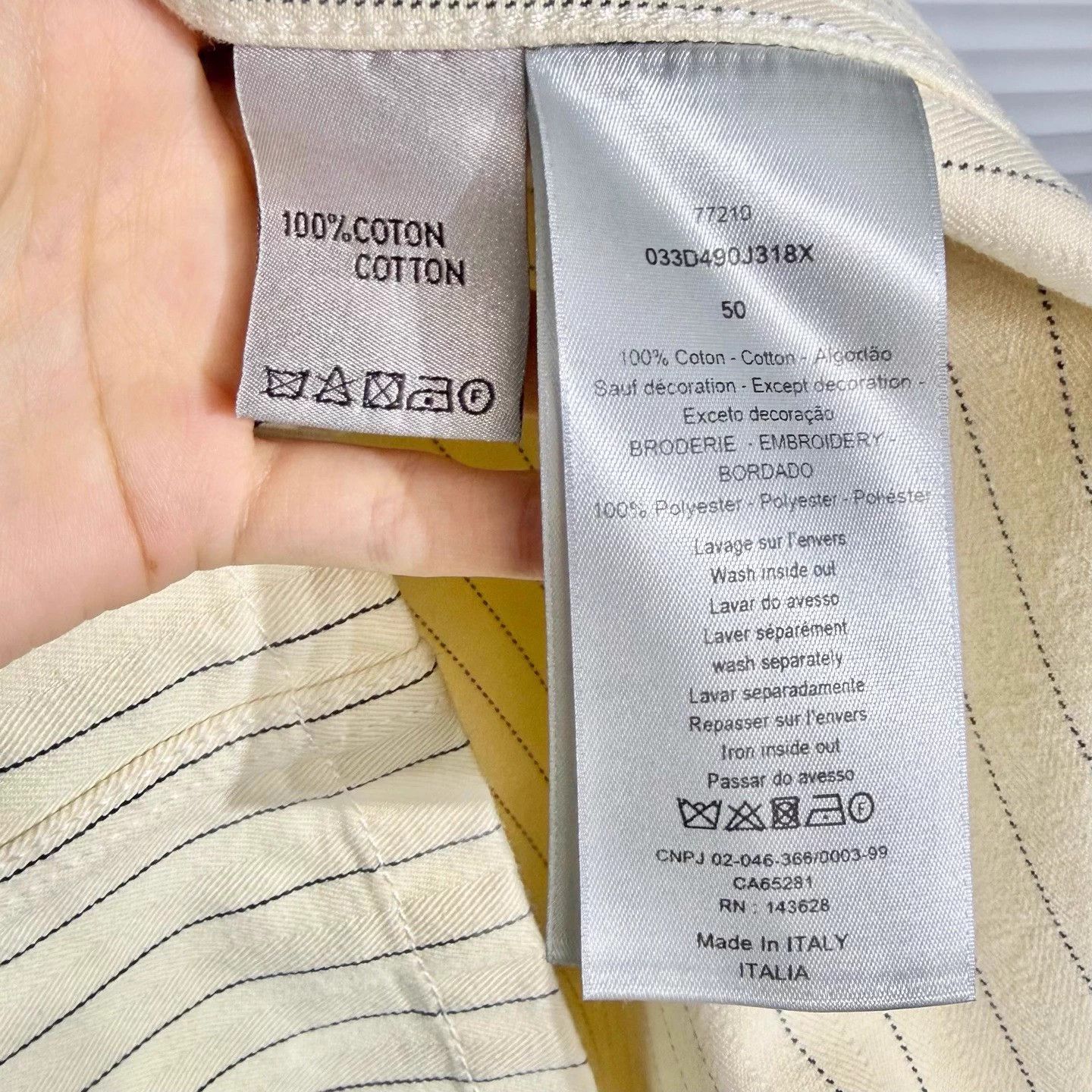Dior DIOR Off-White Striped Embroidered Logo 50 Jacket Size US M / EU 48-50 / 2 - 4 Thumbnail