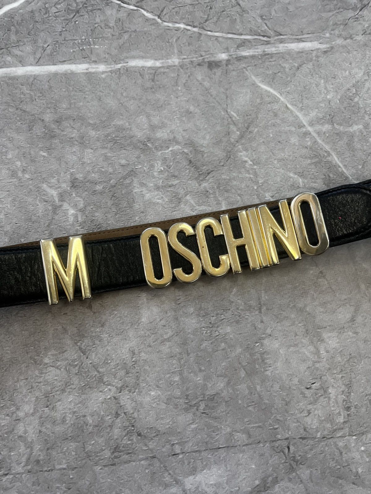 Moschino MOSCHINO LEATHER METAL LOGO MONOGRAM LEATHER BELT Size ONE SIZE - 4 Thumbnail