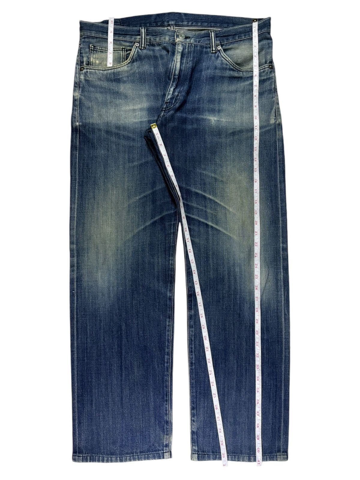 Japanese Brand Vintage Japanese Brand Selvedge Faded Blue Wash Baggy Jeans Size US 37 - 15 Thumbnail