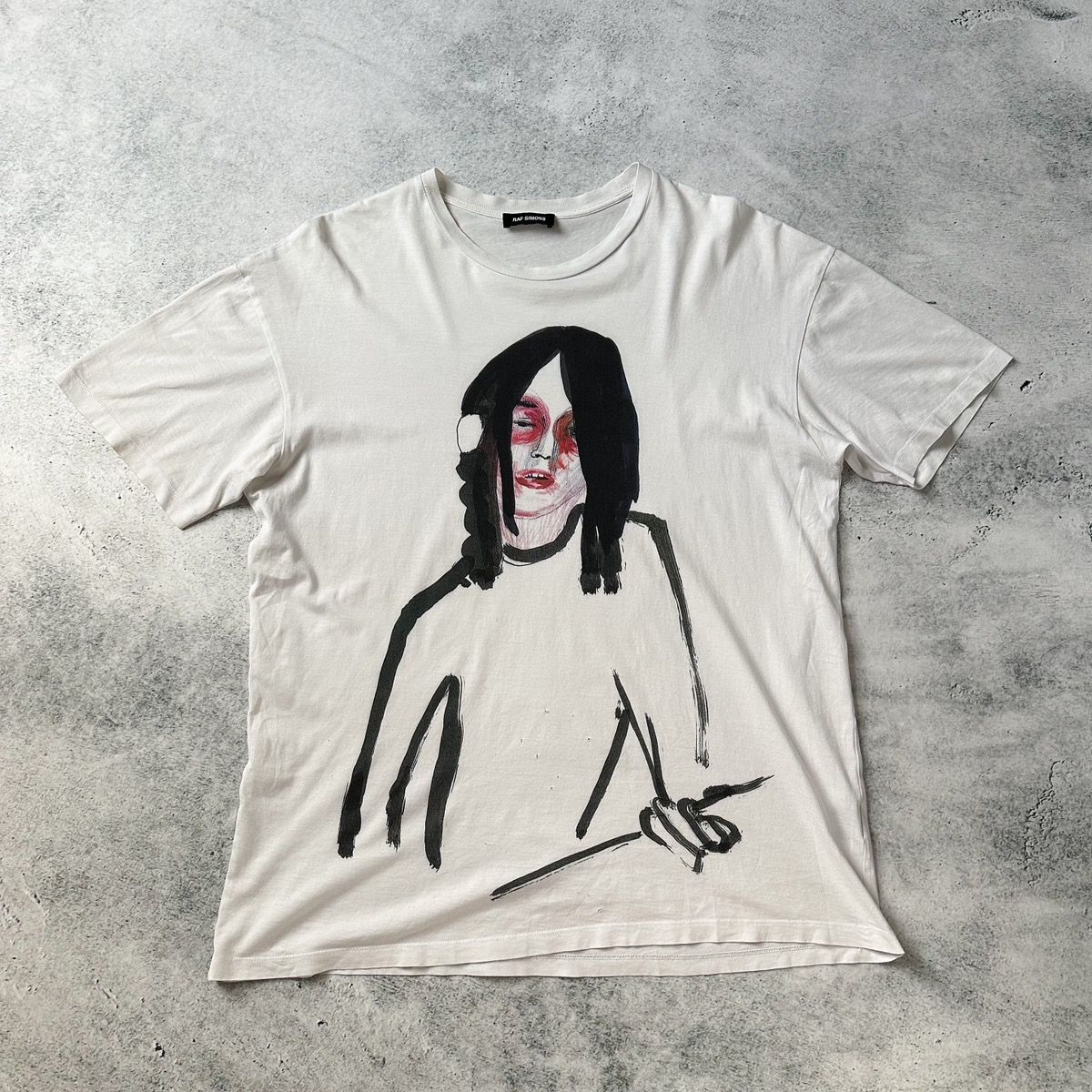 Pre-owned Raf Simons Aw15 Guitar Boy T-shirt In White