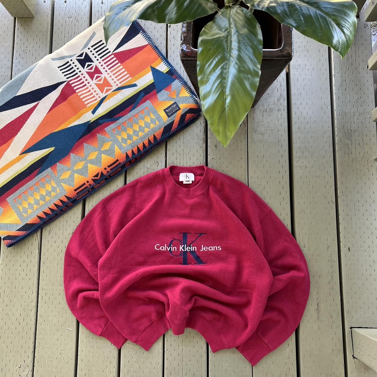 Calvin Klein × Vintage Vintage Calvin Klein Sweatshirt Mens XL Pullover crewneck Size US XL / EU 56 / 4 - 2 Thumbnail