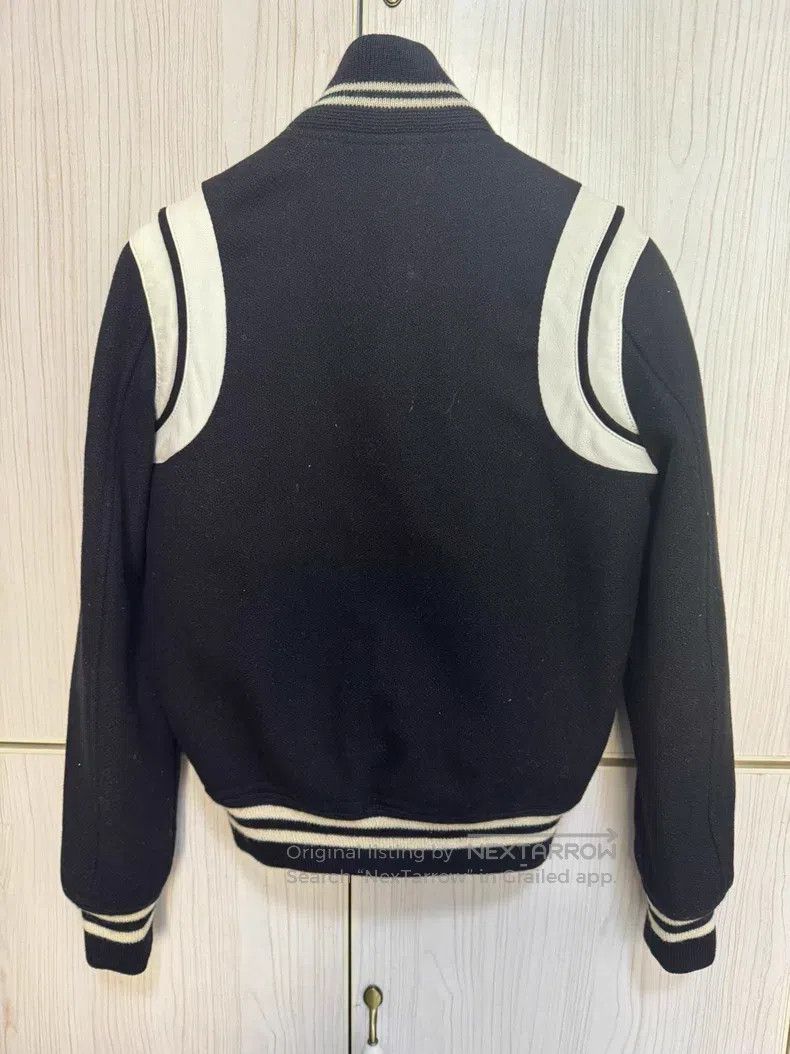 Saint Laurent Paris Saint Laurent Paris Black and White Leather Trim Wool Base Size XXS / US 00 / IT 34 - 2 Thumbnail