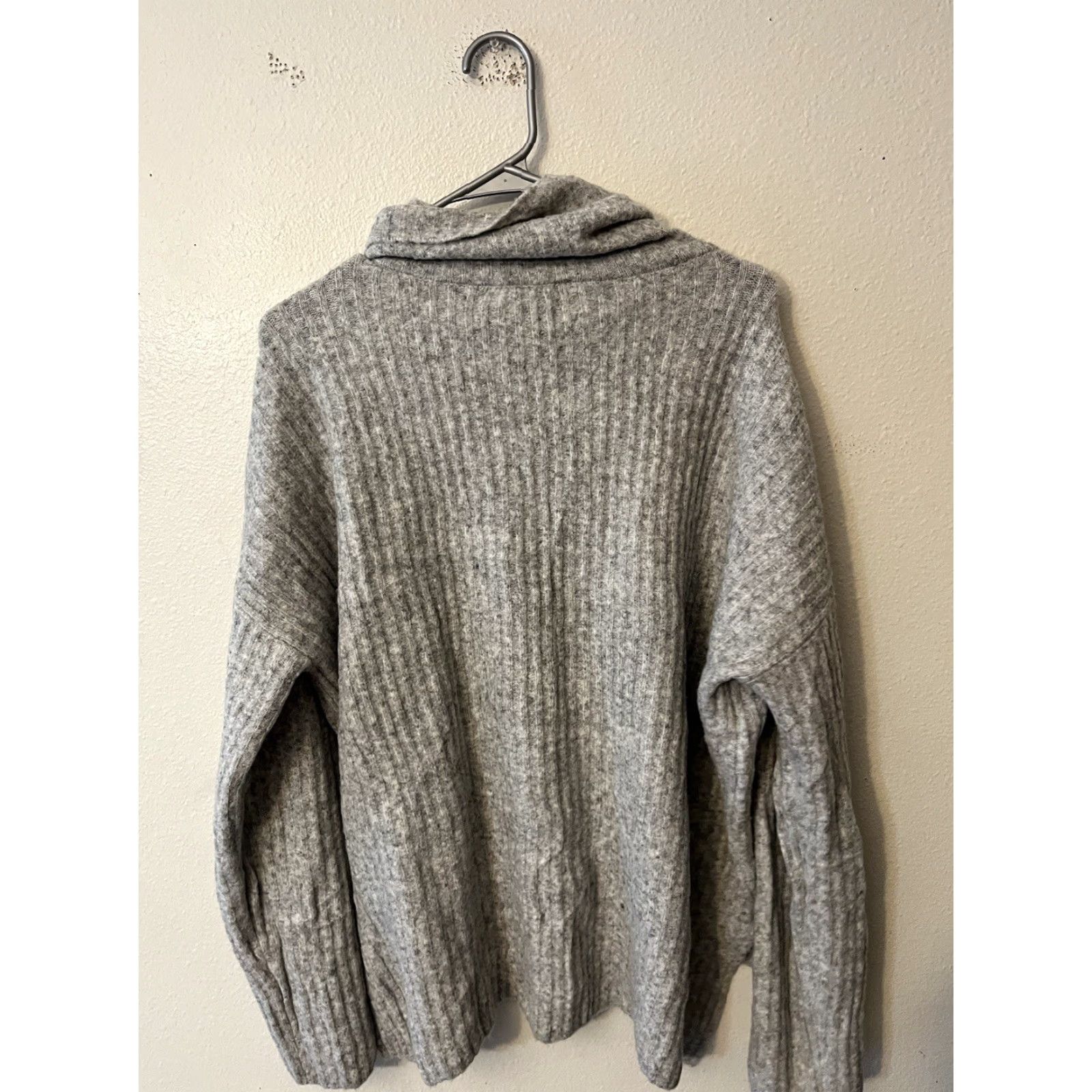 H&M H&M Cowl-Neck Sweater Lined Pullover Mixed Knit Gray Size M Womens Pullover Casual Knit Sweater Size M / US 6-8 / IT 42-44 - 3 Thumbnail