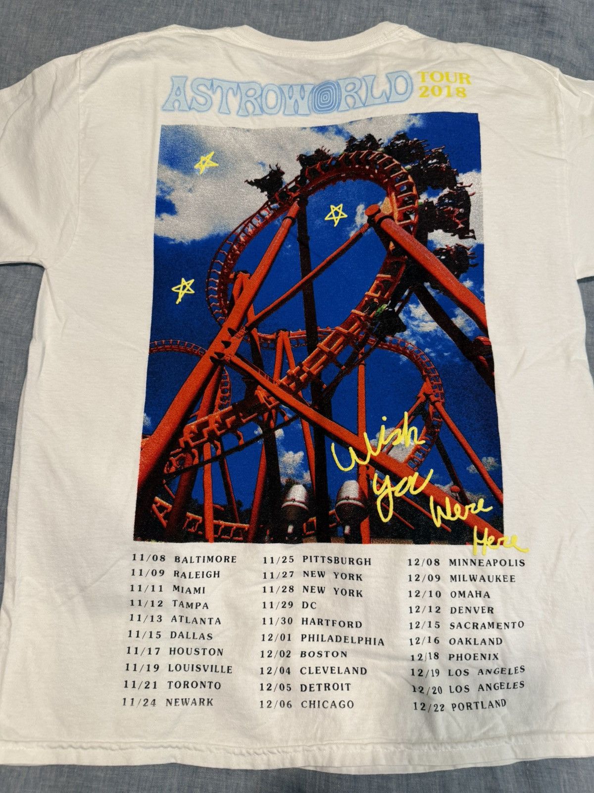 Travis Scott Travis Scott Astroworld White Roller Coaster 2018 Tour Shirt Size US L / EU 52-54 / 3 - 4 Thumbnail