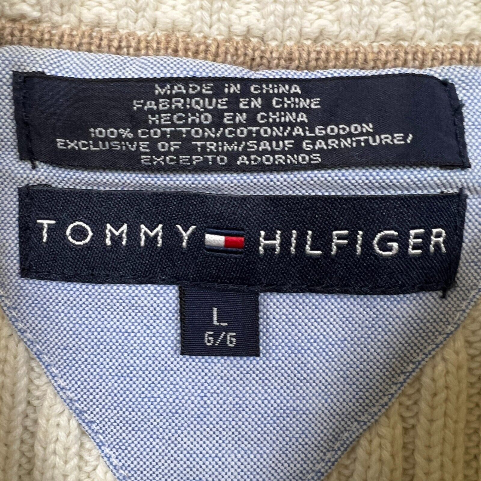 Tommy Hilfiger × Vintage VTG Tommy Hilfiger Knit Sweater Small Lion Crest Striped 90s Size US S / EU 44-46 / 1 - 7 Thumbnail