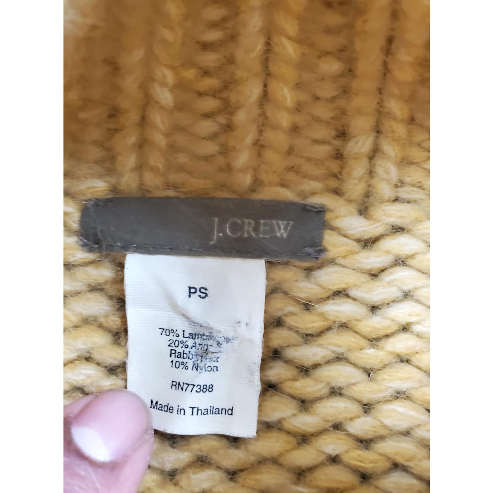 J.Crew J.Crew Sweater Womens Petite Small Turtleneck Lambswool Angora Knit Mustard Size S / US 4 / IT 40 - 6 Thumbnail