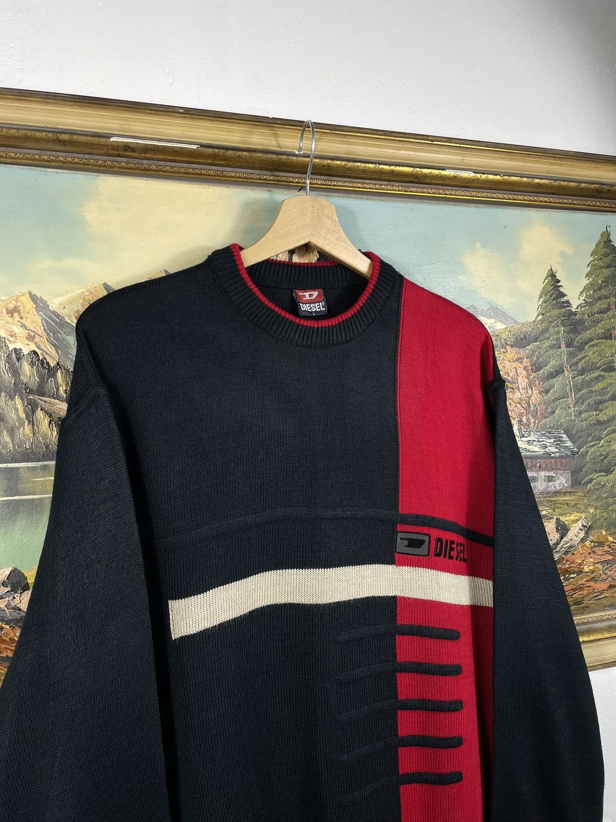 Diesel × Japanese Brand × Vintage Diesel Retro Y2k Pull Knitwear Sweatshirt Crewneck Size US L / EU 52-54 / 3 - 5 Thumbnail
