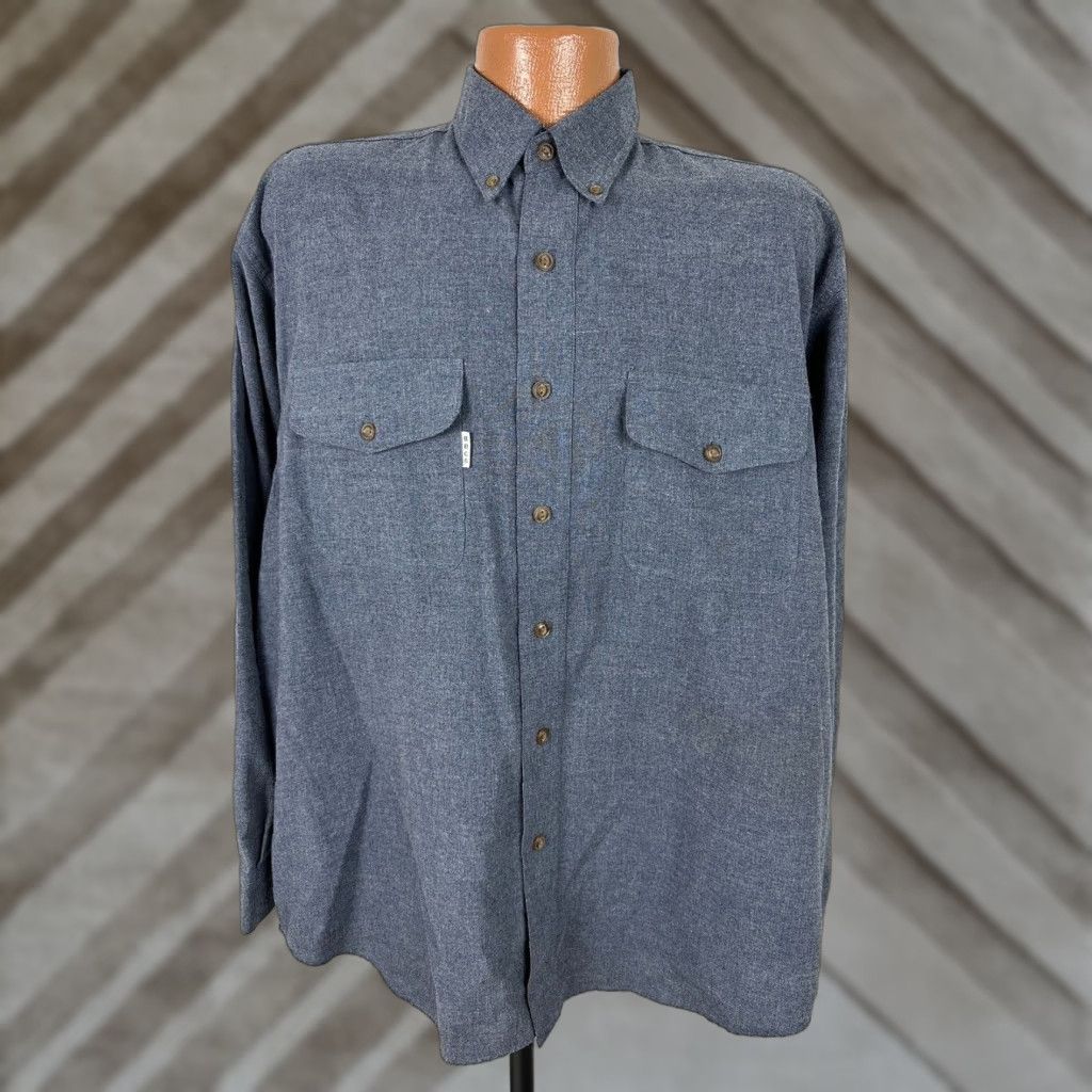 Bugle Boy VTG Bugle Boy Work Shirt Men L Navy Long Sleeve Button Down Minimal Retro Size US L / EU 52-54 / 3 - 1 Thumbnail