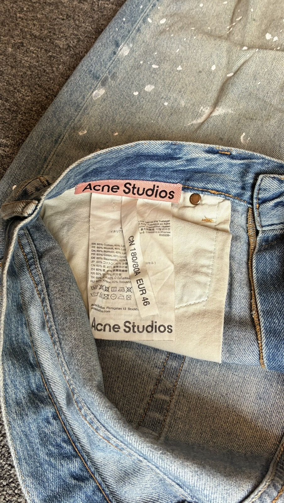 Acne Studios Acne Studios 1981m Paint Splatter Denim Size US 32 / EU 48 - 2 Thumbnail