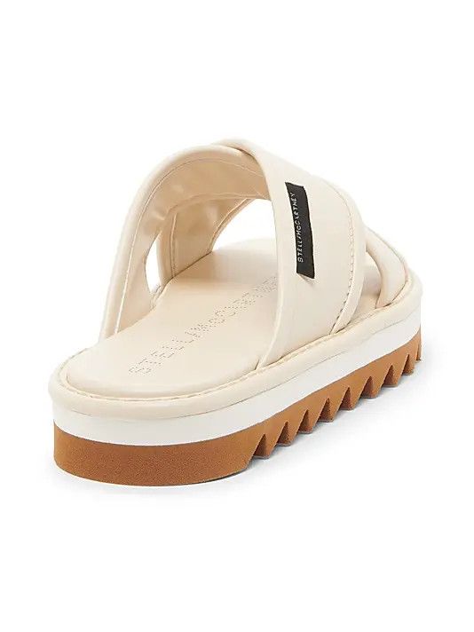 Stella McCartney os11x1225 Sneak-Elyse 50MM Platform Slides in Cream Size US 9 / IT 39 - 3 Thumbnail