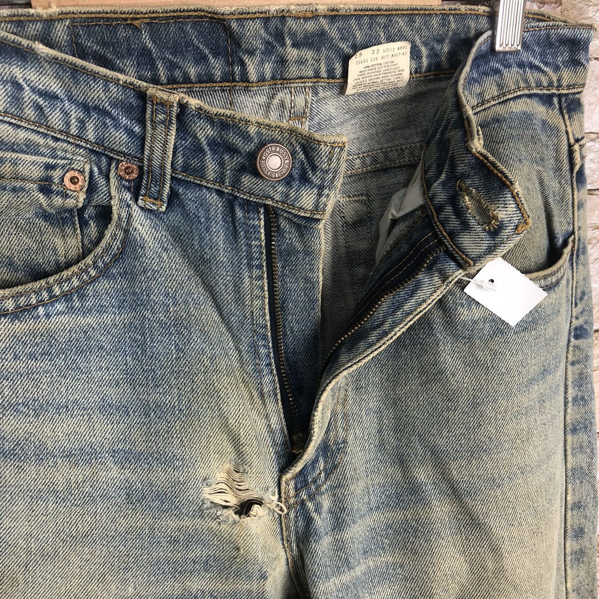 Levi's 512 Levis faded Blue ripped Distressed Denim Pants #A71 Size US 31 - 15 Thumbnail