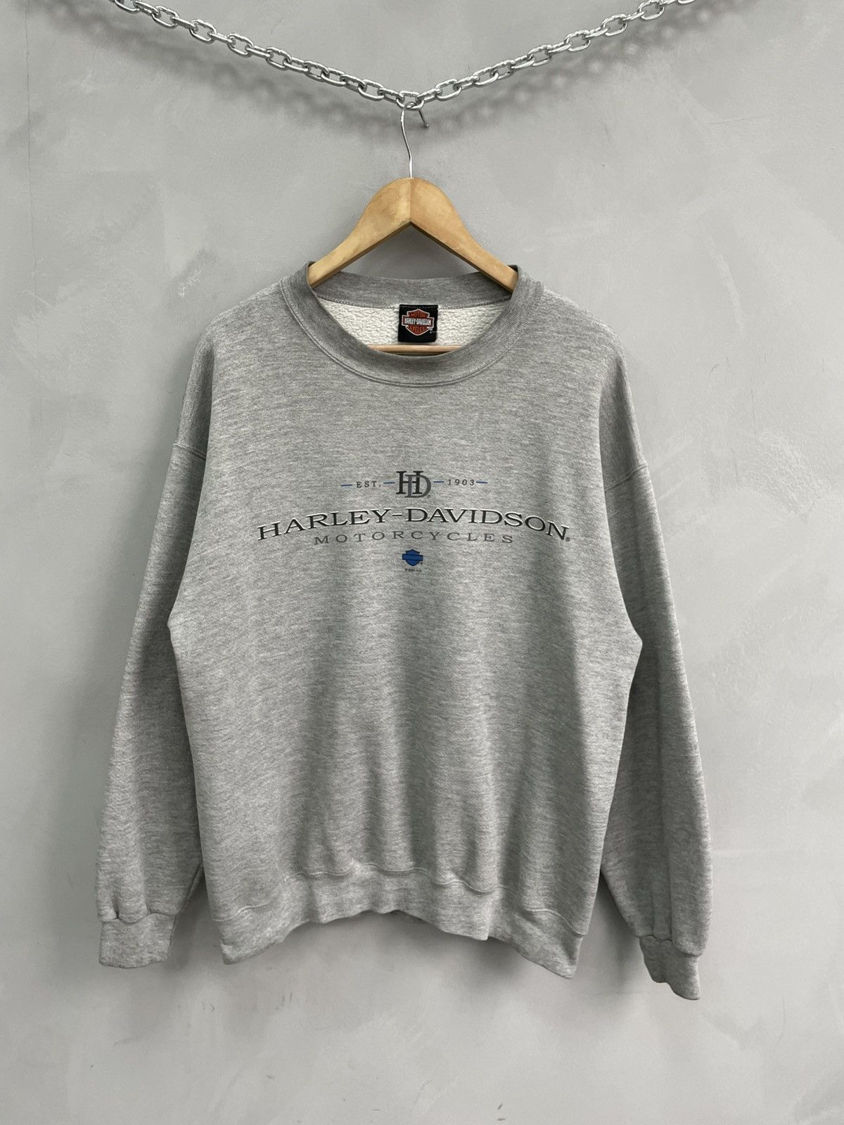 Harley Davidson Retro flames Harley Davidson boxy fit sweatshirt y2k Size US L / EU 52-54 / 3 - 1 Thumbnail