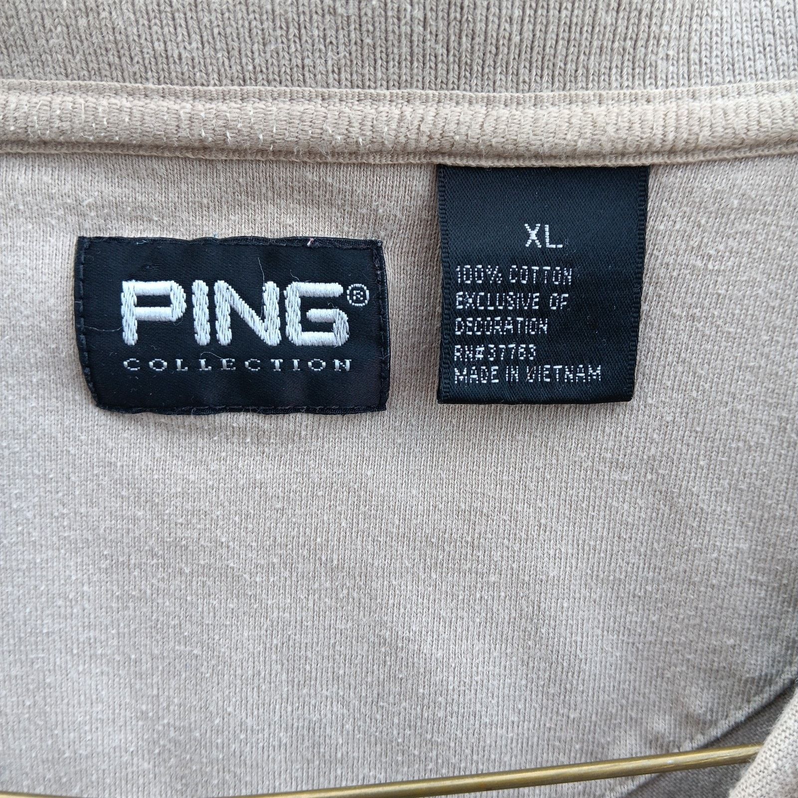 PING PING Golf Polo Shirt Men’s XL Beige Performance Classic Fit Size US XL / EU 56 / 4 - 3 Thumbnail