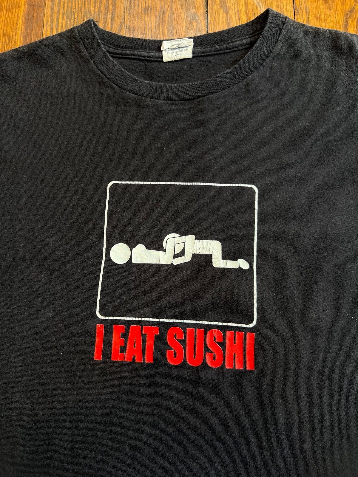 Vintage I Eat Sushi Tee Sex Parody Funny Vulgar 69 XXX Size US L / EU 52-54 / 3 - 1 Thumbnail