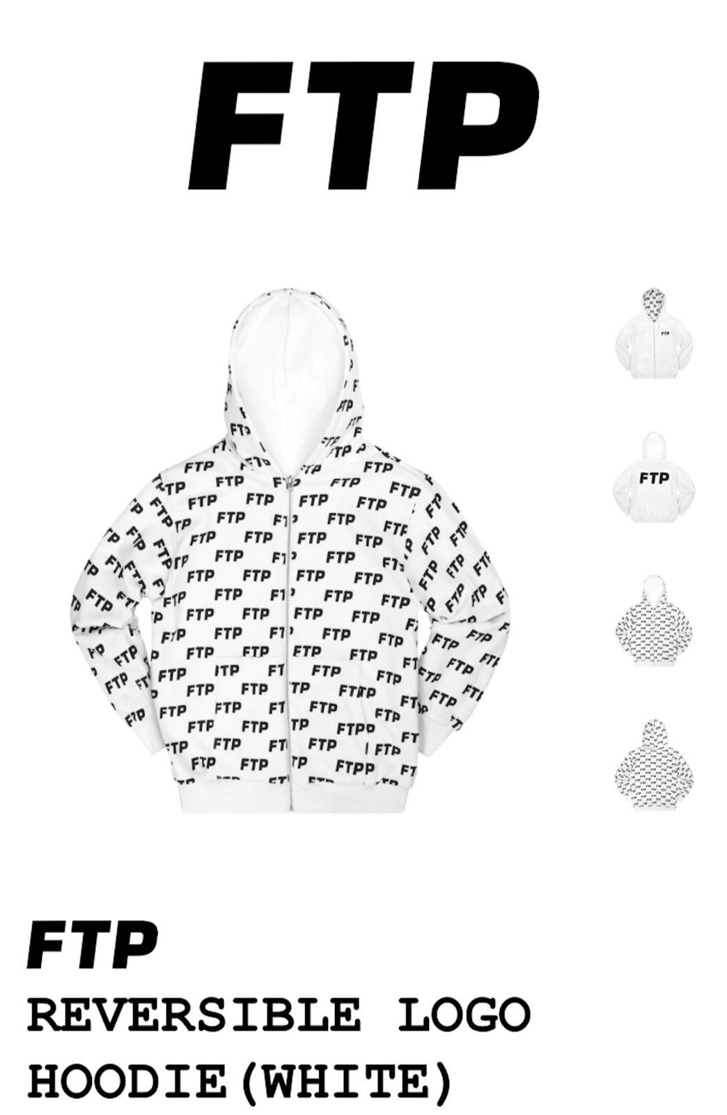 Fuck The Population FTP all over white logo hoodie Grailed