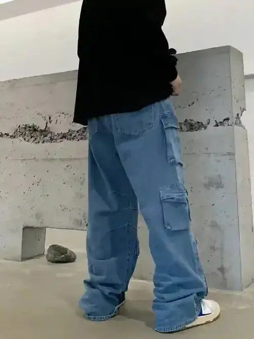 Designer × Japanese Brand × Jean y2k faded cargo baggy jeans Size US 30 / EU 46 - 4 Thumbnail