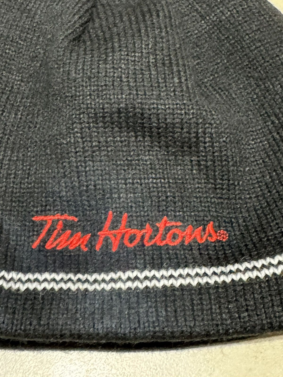 Vintage Vintage Tim Hortons Coffee Beanie I Love Tims Stripe Black Size ONE SIZE - 2 Thumbnail