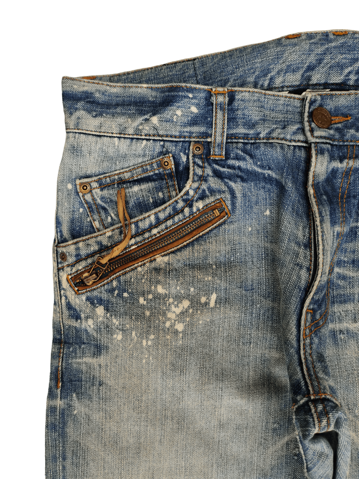 Nicole Club Monsieur Nicole Leather Trim Pocket Denim Pants Size US 32 / EU 48 - 4 Thumbnail