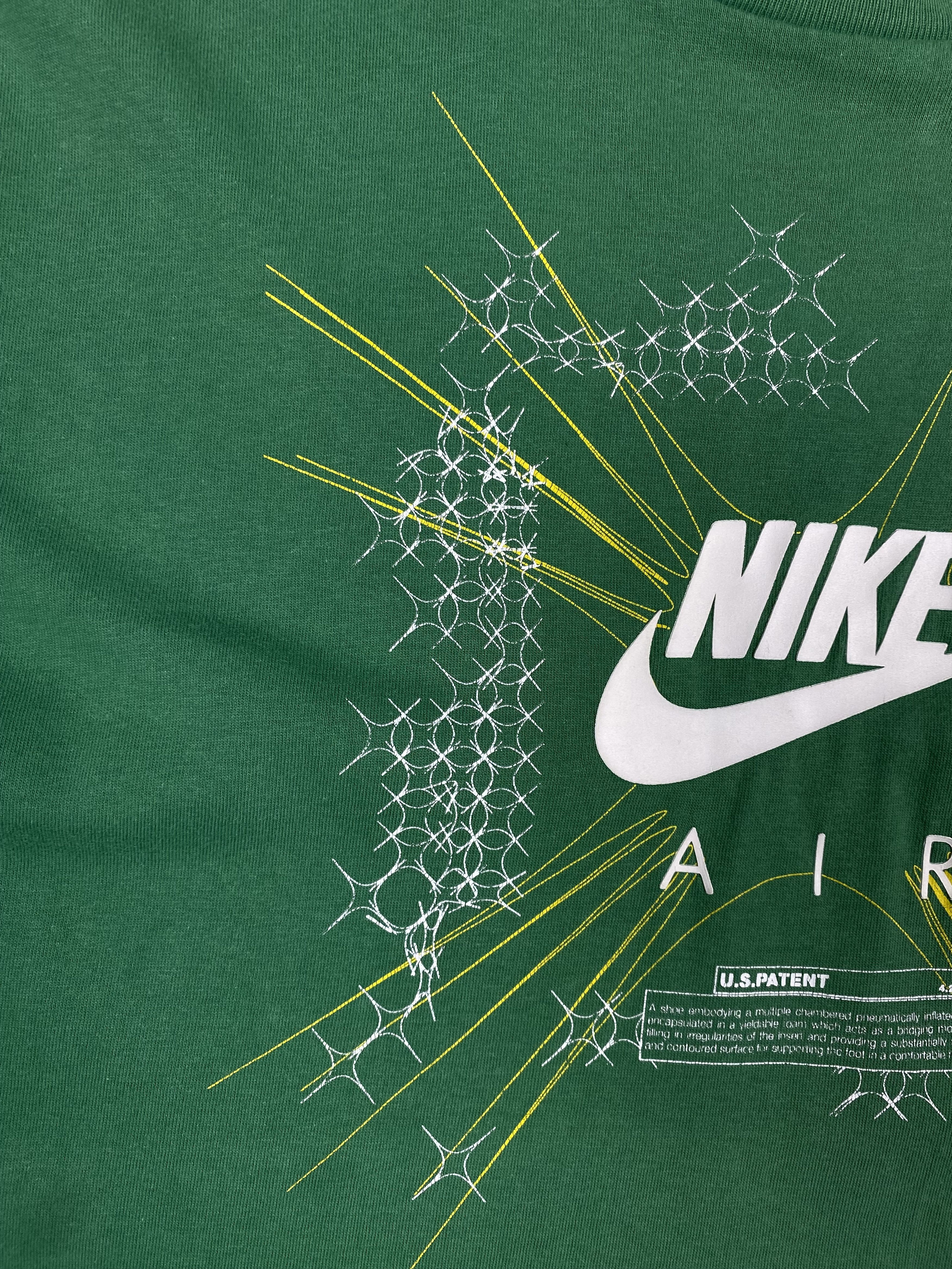 Nike Vintage 00s Nike Air Big Logo Swoosh Y2K T Shirt Green Size US L / EU 52-54 / 3 - 8 Thumbnail