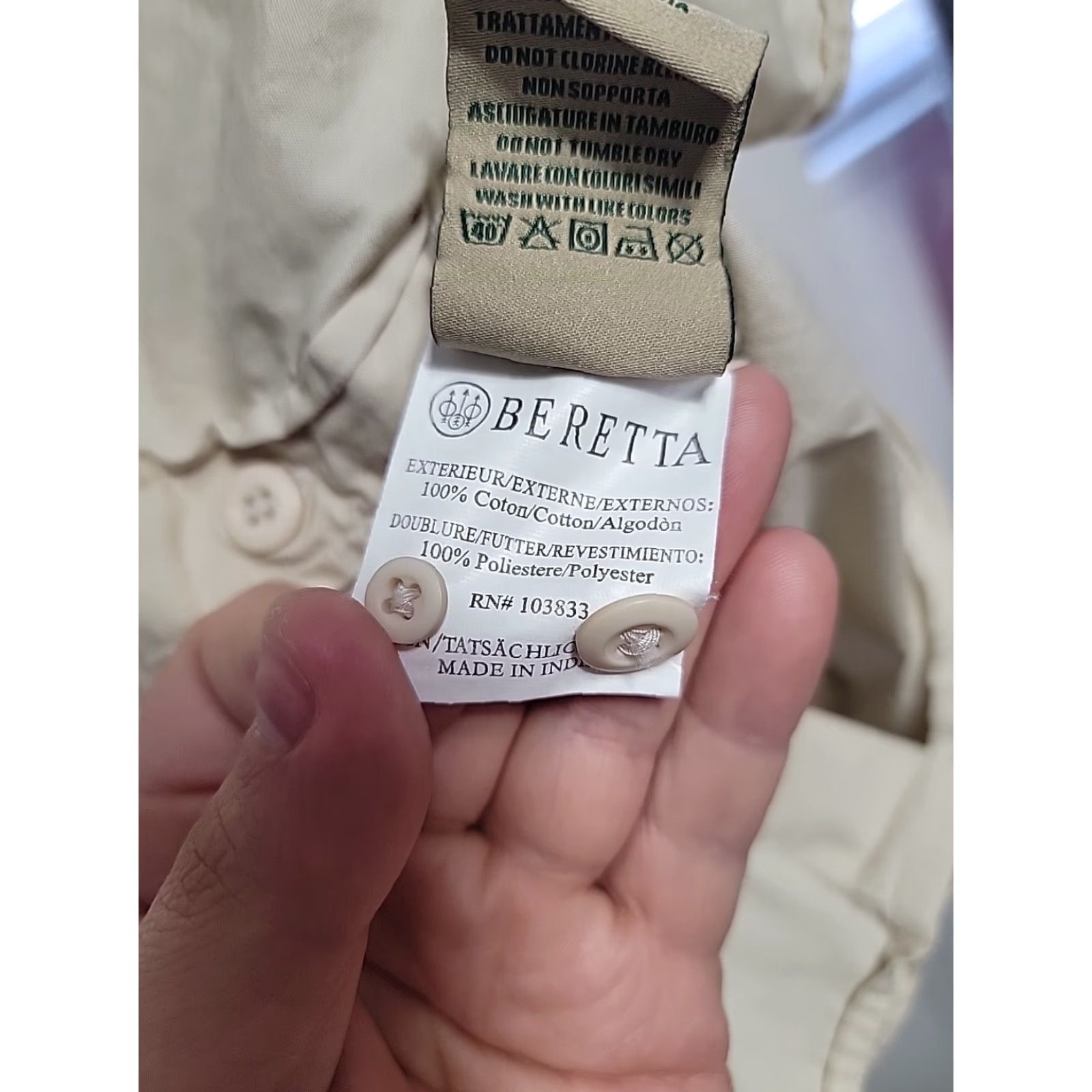 Vintage Beretta Shirt Mens 2XL Tan Button-Up Collared Outdoor Vintage Not Size US XXL / EU 58 / 5 - 5 Thumbnail