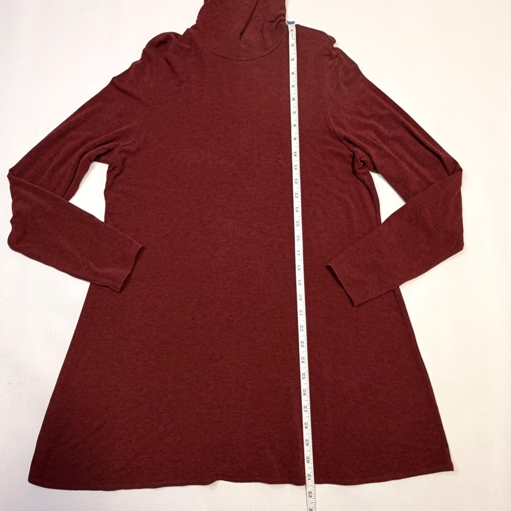 Eileen Fisher Eileen Fisher Dress Womens L Red Turtleneck Long Sleeve Swing Trapeze Jersey Size L / US 10 / IT 46 - 4 Thumbnail