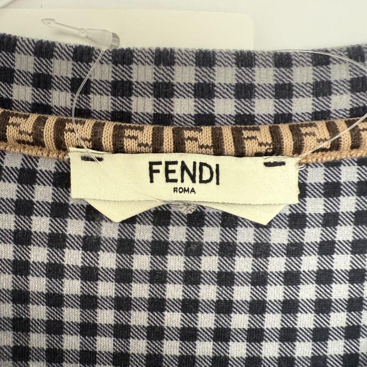 Fendi Fendi Checkered Logo Crew Neck Short Sleeve T-shirt K26WX Size S / US 4 / IT 40 - 5 Thumbnail