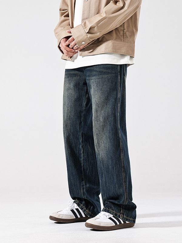 Japanese Brand Men's slim-fit dark blue loose jeans Size US 32 / EU 48 - 1 Thumbnail