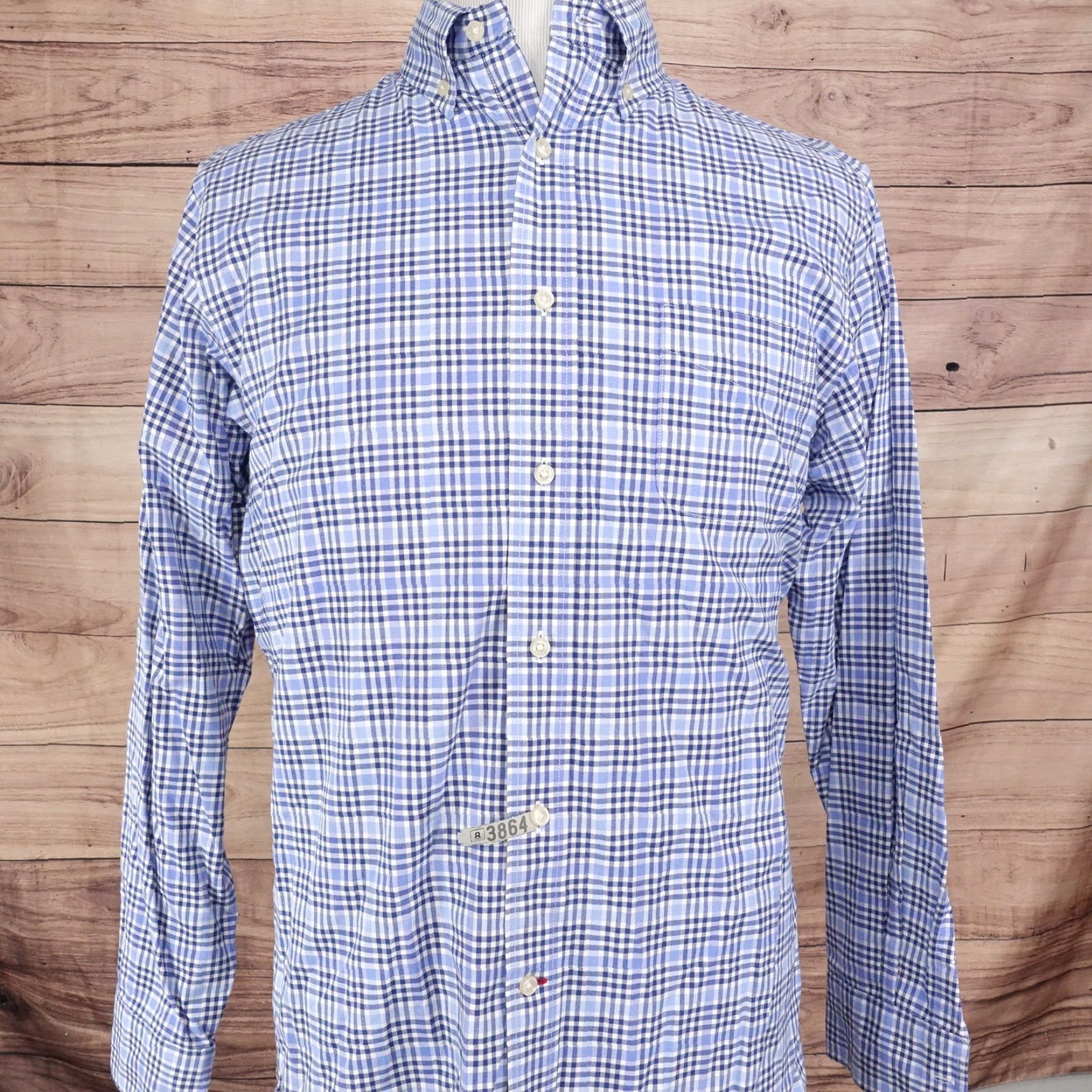 Cremieux Daniel Cremieux Slim Fit Button-Up Shirt Men Large Blue Gingham Check Casual Business Formal Seasonal Size US L / EU 52-54 / 3 - 3 Thumbnail