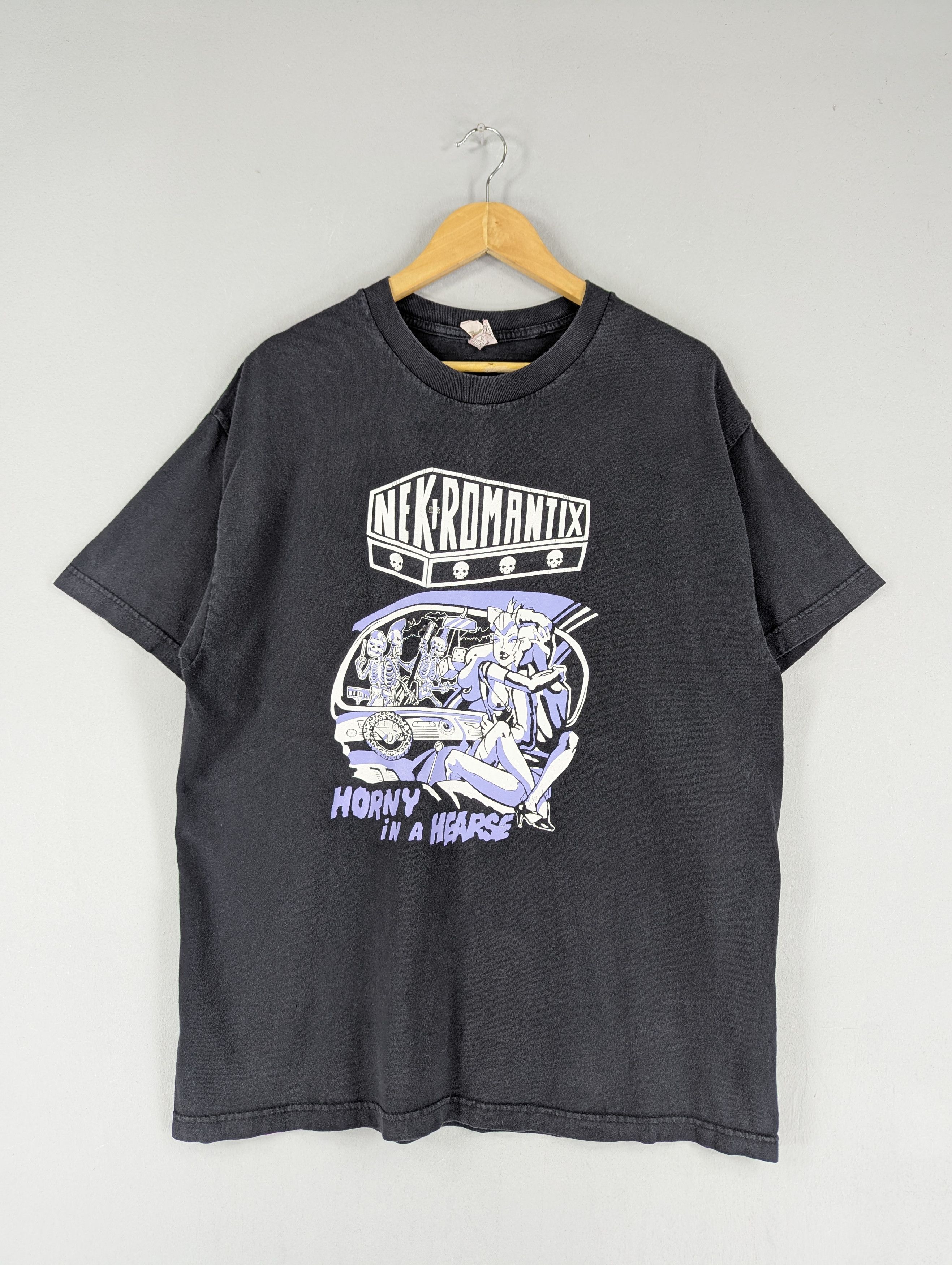 Band Tees Vintage Nek Romantix 'Horny In A Hearse' Punk Band Tees Size US XL / EU 56 / 4 - 1 Thumbnail