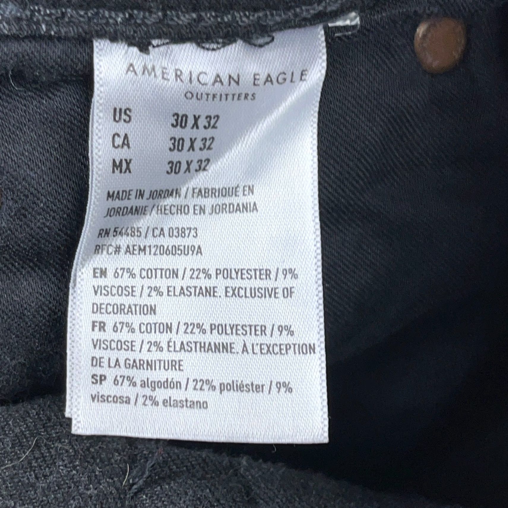 American Eagle Outfitters American Eagle Outfitters Jeans Men 30x32 Slim Fit Distressed Charcoal Wash 5-Pocket Denim Belt Loops 30 in inseam Slim Straight Black Size US 30 / EU 46 - 3 Thumbnail