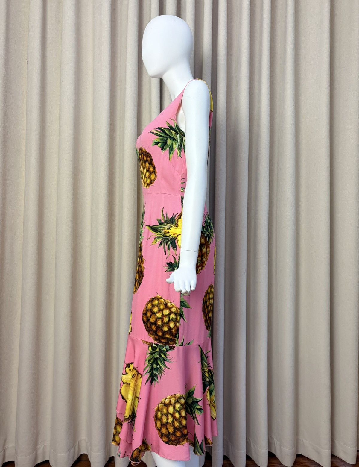 Dolce & Gabbana Dolce Gabbana Pink Pineapple Mermaid Silk Dress Size M / US 6-8 / IT 42-44 - 3 Thumbnail
