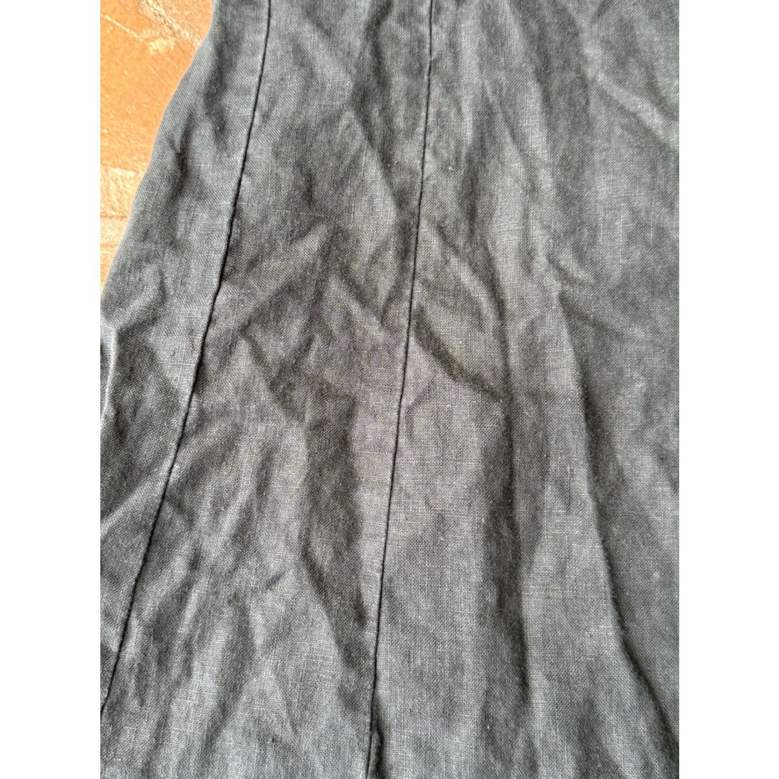 Vintage VINTAGE LL Bean Linen Shirtdress Women’s 12 Sleeveless Pintucked Midi Black Size XL / US 12-14 / IT 48-50 - 4 Thumbnail