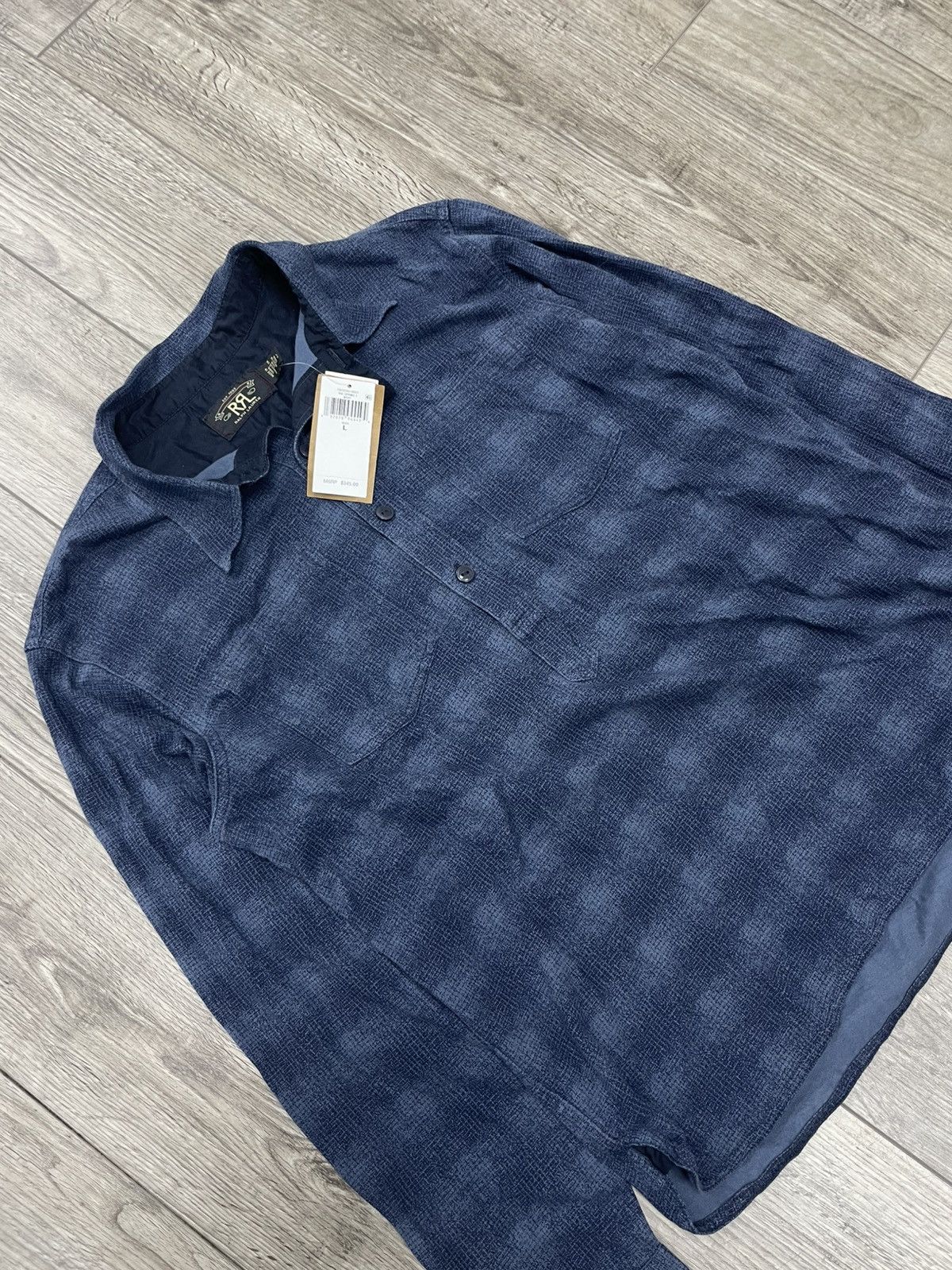 RRL Ralph Lauren L-RRL Navy Plaid Print Workshirt Size US L / EU 52-54 / 3 - 5 Thumbnail