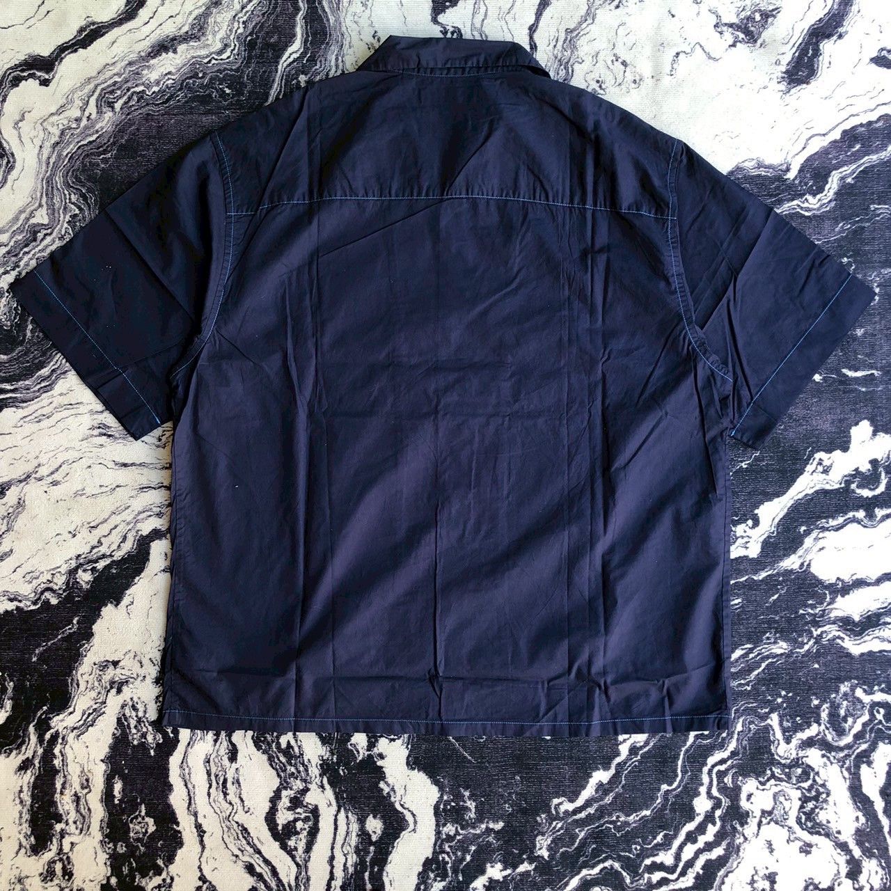 Marni × Uniqlo Marni x Uniqlo Navy Boxy Open Collar Button Ups Size US XL / EU 56 / 4 - 3 Thumbnail