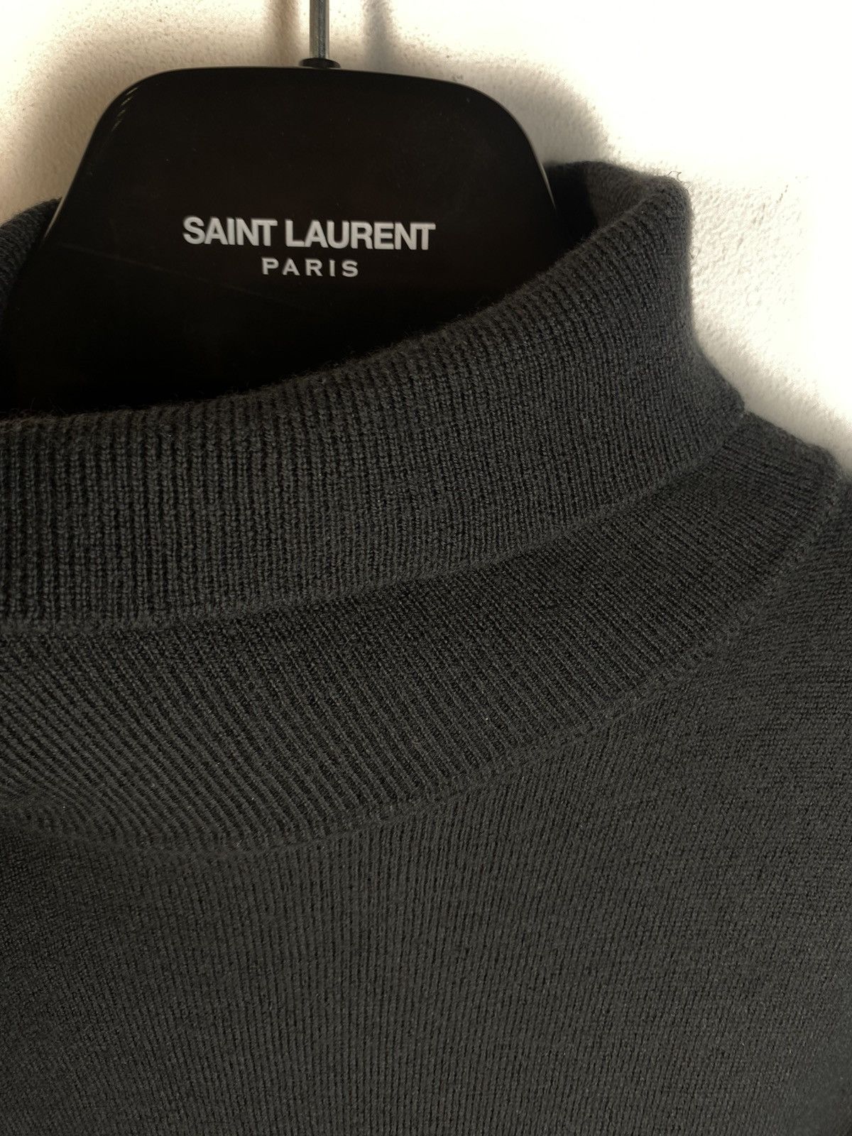Vintage × Yves Saint Laurent 90’s Wool YSL Turtleneck Grey YSL Sweater Size US S / EU 44-46 / 1 - 7 Thumbnail