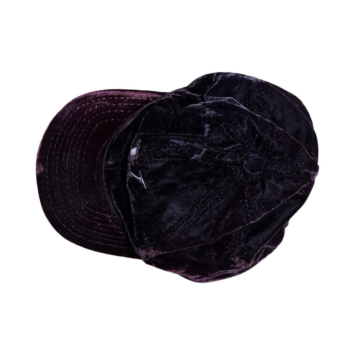 Calvin Klein Vintage 90s Calvin Klein Faded Velour Black Purple Hat Cap Size ONE SIZE - 7 Thumbnail