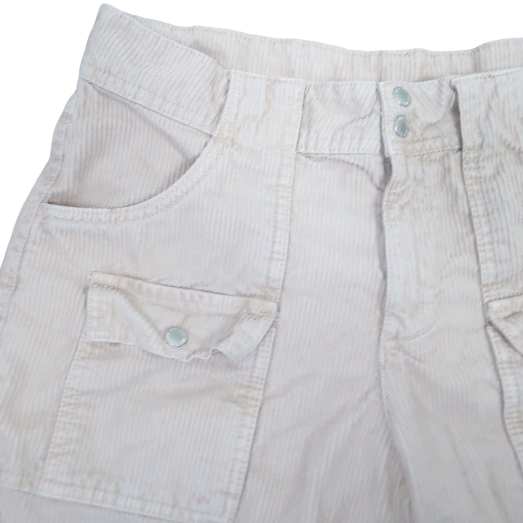 Bdg BDG Urban Outfitters cargo shorts Women 10 Cream Corduroy 100% Cotton High Rise Inseam 4.5 in Casual Size 32" / US 10 / IT 46 - 2 Thumbnail