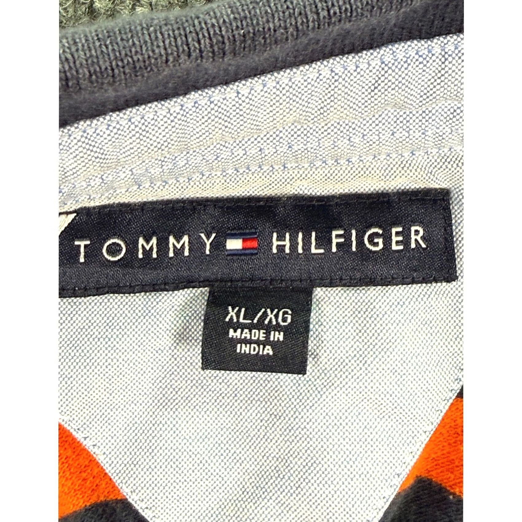 Tommy Hilfiger Tommy Hilfiger Shirt Mens XL Polo Rugby Navy Orange Striped Long Sleeve Cotton Size US XL / EU 56 / 4 - 6 Thumbnail