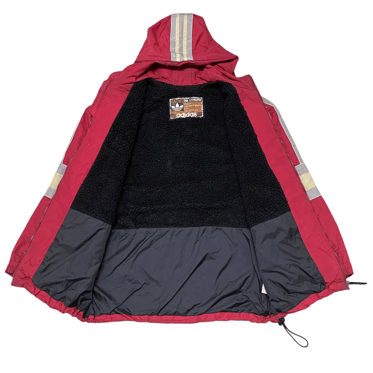 Adidas Vintage Adidas 3 Stripes Hooded Jacket Size US XL / EU 56 / 4 - 8 Thumbnail