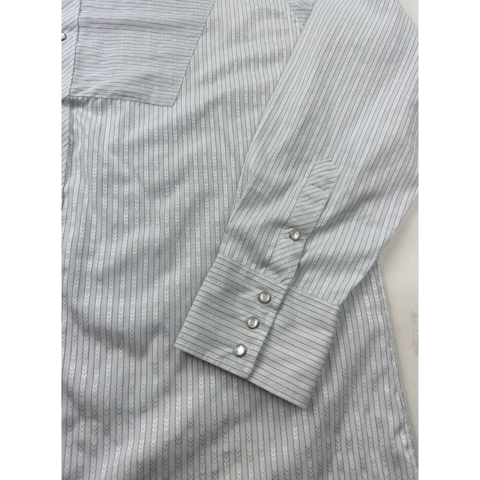 Vintage VINTAGE White Horse Western Shirt Men XL White Striped Long Sleeve Pearl Snap Rockabilly Size US XL / EU 56 / 4 - 2 Thumbnail