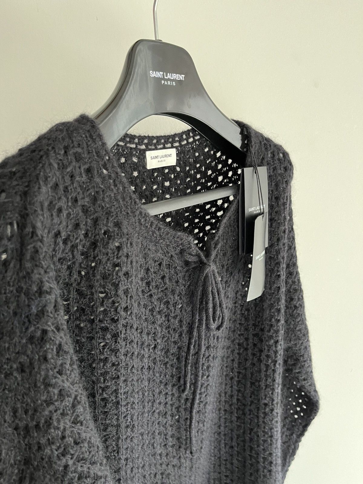 Saint Laurent Paris Saint Laurent Super Runway Laced Crochet Distressed Sweater Size US XL / EU 56 / 4 - 19 Thumbnail