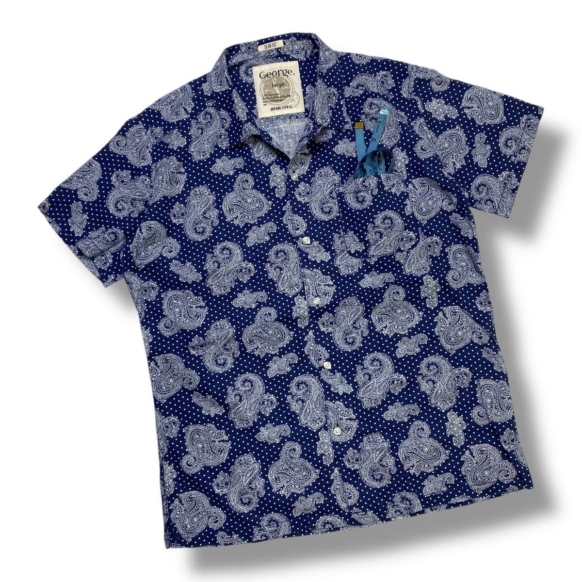 Japanese Brand Vintage Bandana Paisley george button shirt slimfit Size US L / EU 52-54 / 3 - 4 Thumbnail