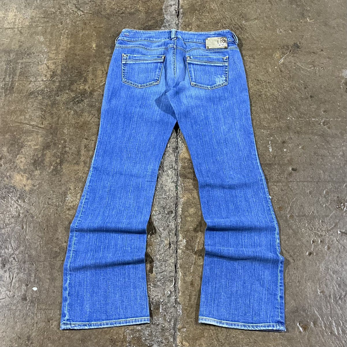 Pre-owned Diesel X Vintage Crazy Vintage Y2k Diesel Jeans Bootcut Flare Faded Wide Leg In Blue