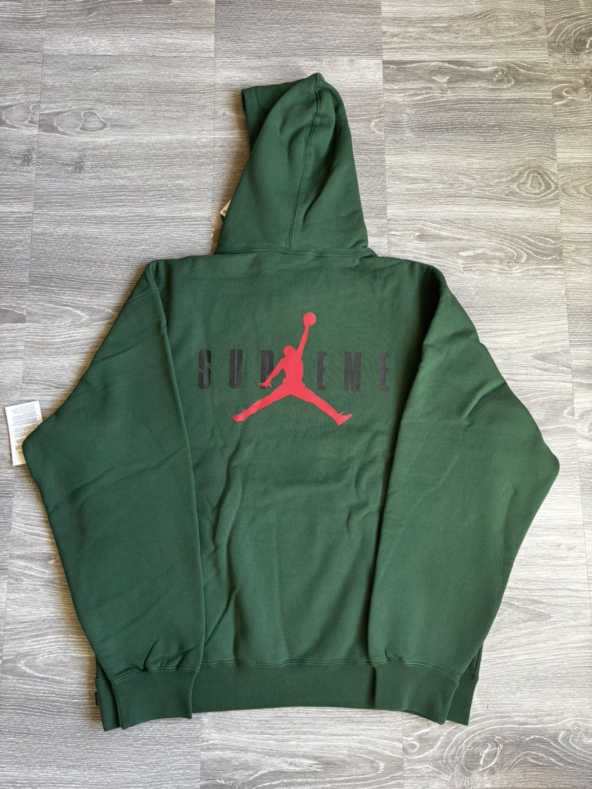 Jordan Brand × Supreme Supreme Jordan Green Hoodie Size US L / EU 52-54 / 3 - 2 Thumbnail